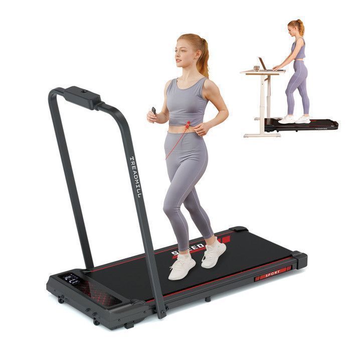 RAOO MIN - Tapis de Course Electrique - Vitesse 1 à 12km/h - Moteur 1600W- Télécommande - Ecran LED - Pliable- Noir
