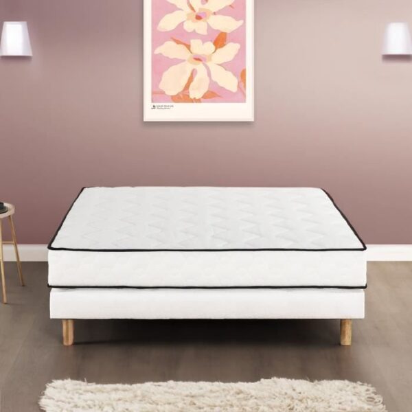 DEKO DREAM Détente 24 cm Ensemble sommier + matelas 160 x 200 cm - ressorts ensachés - 7 zones - réversible - fabriqué en Belgique