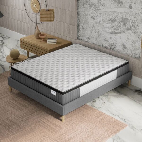 Matelas MÉMOIRE DE FORME & RESSORTS ENSACHÉS 160x200 cm NOVEMBER Elekctra Hybrid- Indépendance Couchage 7 Zones & Adaptatif- Ép