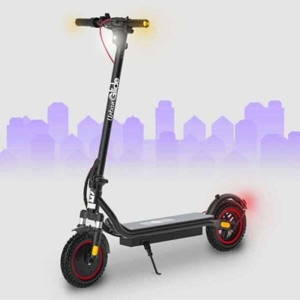 Trottinette électrique - URBANGLIDE - 100 PLUS - 10 - 36V - 350W - Autonomie 30KM - Frein à disque, clignotants et feu stop
