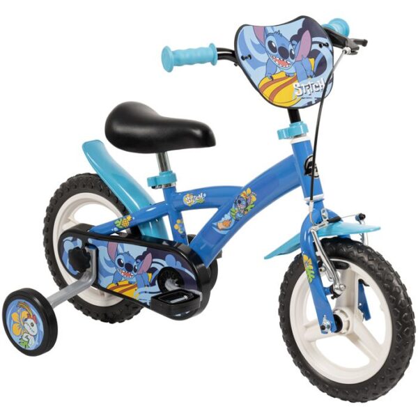 Vélo Enfant Disney Stitch 12” – Vélo Débutant avec Stabilisateurs, Design Amusant de Stitch et Confort pour Enfants de 3 à 5 Ans